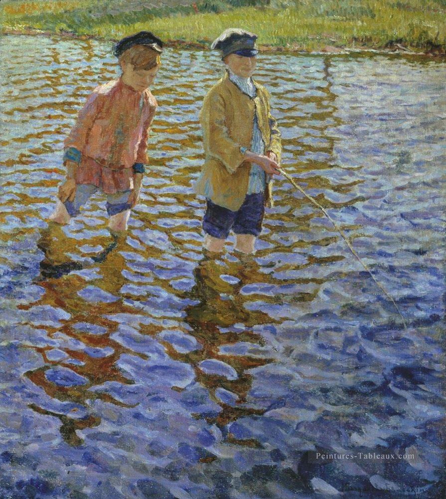 garçons 1 Nikolay Bogdanov Belsky enfants impressionnisme enfant Peintures à l'huile